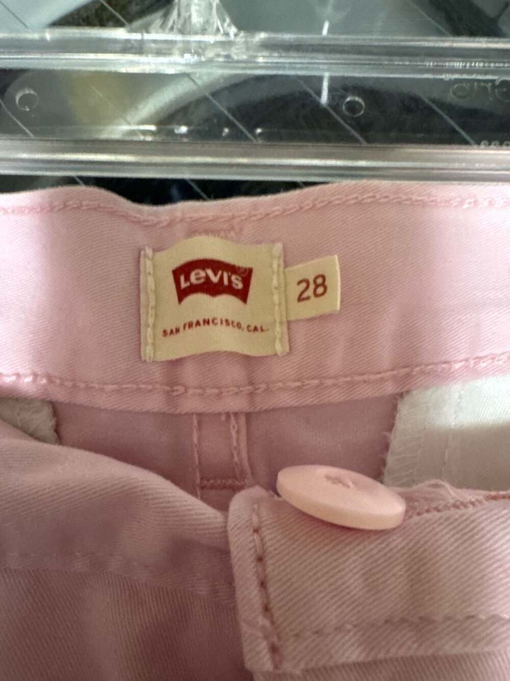 Levi's Women's Pink Cotton Chino Style Cuffed Shorts Size 28